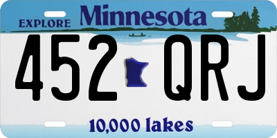 MN license plate 452QRJ