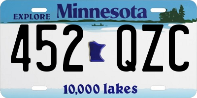 MN license plate 452QZC