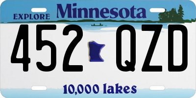MN license plate 452QZD