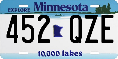 MN license plate 452QZE