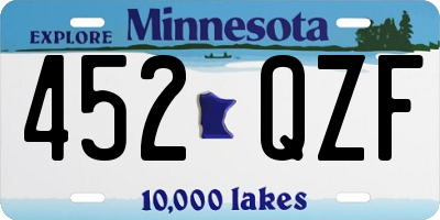 MN license plate 452QZF