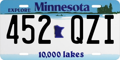 MN license plate 452QZI