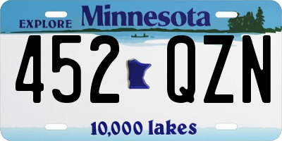 MN license plate 452QZN