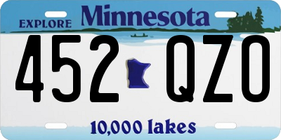 MN license plate 452QZO