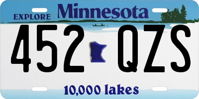 MN license plate 452QZS