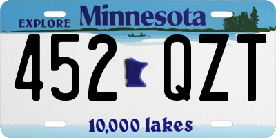 MN license plate 452QZT