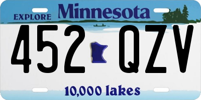 MN license plate 452QZV