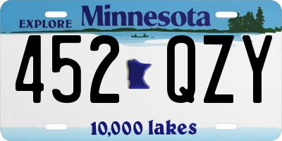 MN license plate 452QZY