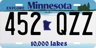 MN license plate 452QZZ