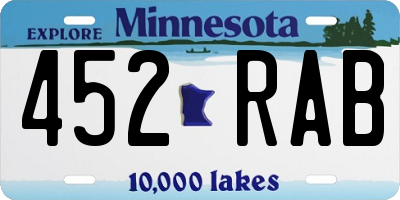 MN license plate 452RAB