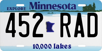 MN license plate 452RAD