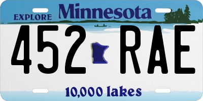 MN license plate 452RAE