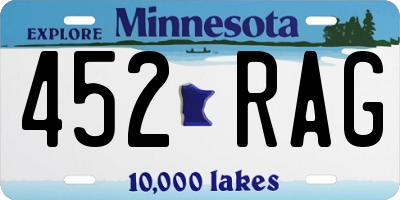 MN license plate 452RAG