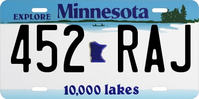 MN license plate 452RAJ