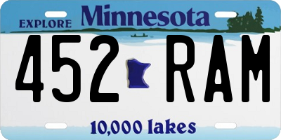 MN license plate 452RAM