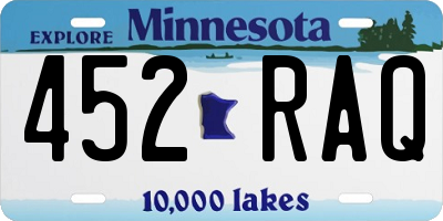 MN license plate 452RAQ