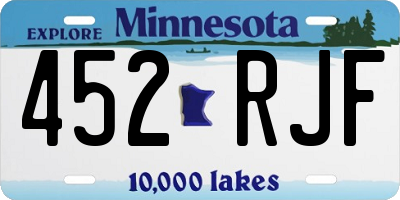 MN license plate 452RJF