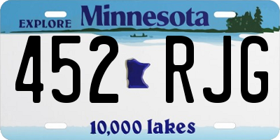 MN license plate 452RJG
