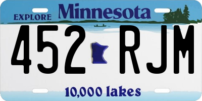 MN license plate 452RJM