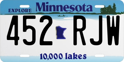 MN license plate 452RJW