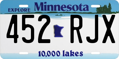 MN license plate 452RJX