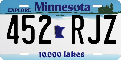 MN license plate 452RJZ