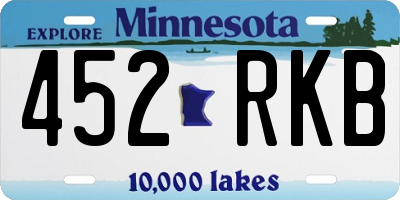MN license plate 452RKB