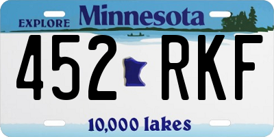 MN license plate 452RKF