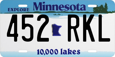 MN license plate 452RKL