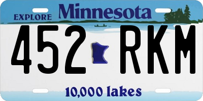 MN license plate 452RKM