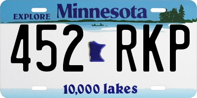 MN license plate 452RKP