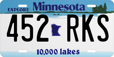 MN license plate 452RKS
