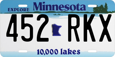 MN license plate 452RKX