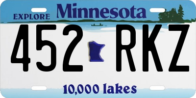 MN license plate 452RKZ