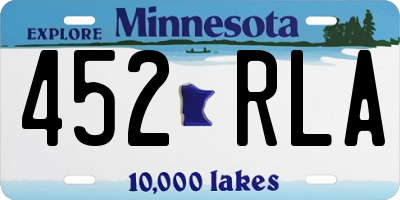 MN license plate 452RLA