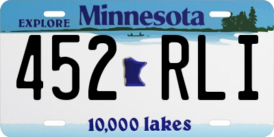 MN license plate 452RLI