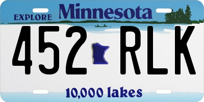 MN license plate 452RLK