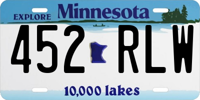 MN license plate 452RLW