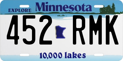 MN license plate 452RMK