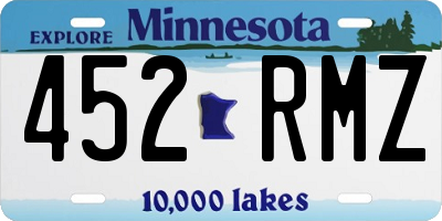 MN license plate 452RMZ
