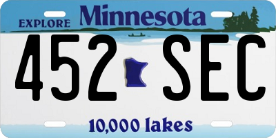 MN license plate 452SEC