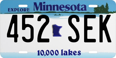 MN license plate 452SEK