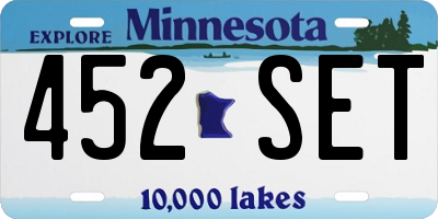 MN license plate 452SET