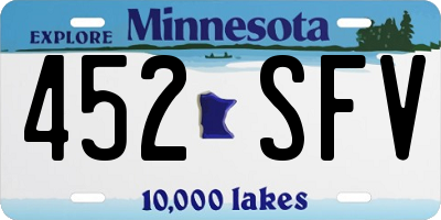 MN license plate 452SFV