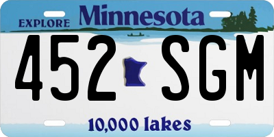 MN license plate 452SGM