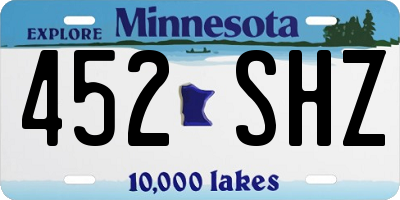 MN license plate 452SHZ