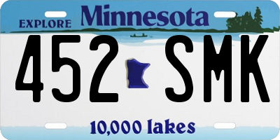MN license plate 452SMK