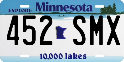 MN license plate 452SMX