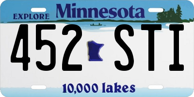 MN license plate 452STI