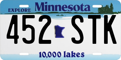 MN license plate 452STK